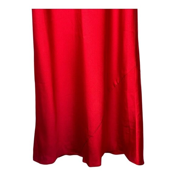 Hutch‎ Anthropologie Dress Women XS Red Satin Bow Front Slip Midi NWT Party - Picture 8 of 14